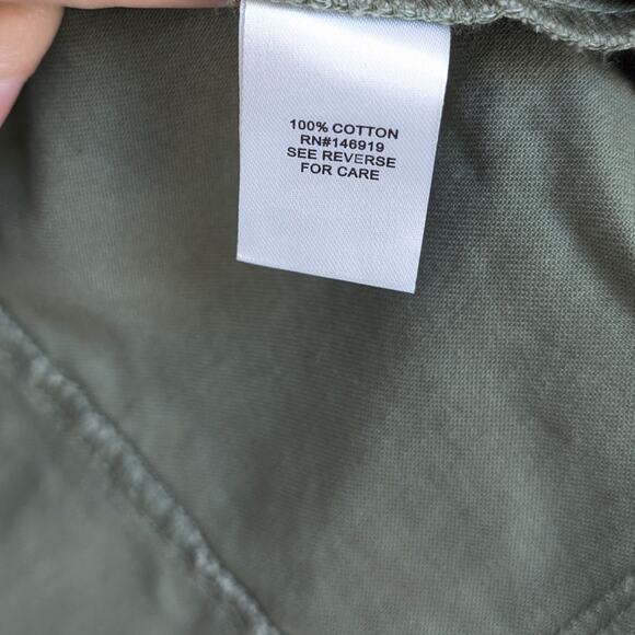 RACHEL Rachel Roy Raw Hem Utility Denim Jacket In Fresh Olive, size L - Picture 8 of 9